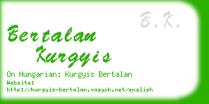 bertalan kurgyis business card